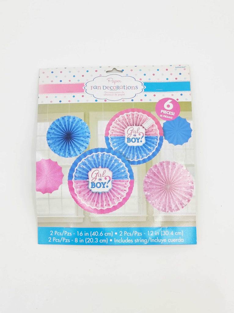 Gender Reveal - Girl Or Boy? Paper Fan Decoration Set