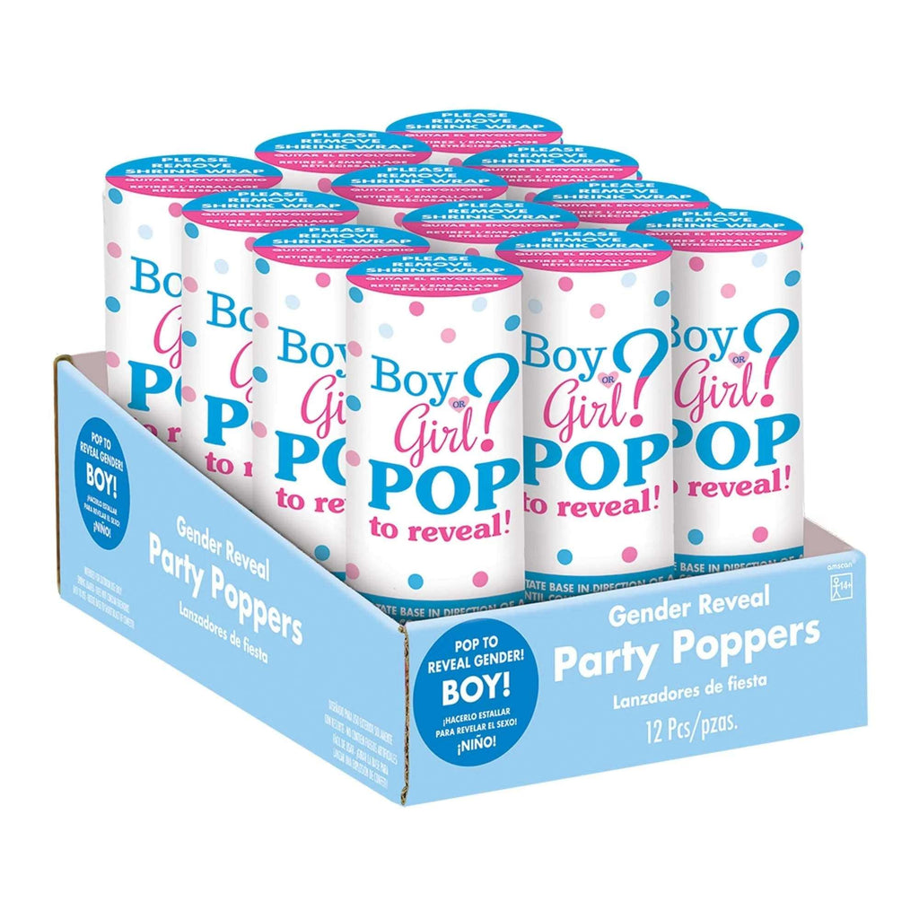 Gender Reveal Boy - Blue Confetti Party Poppers