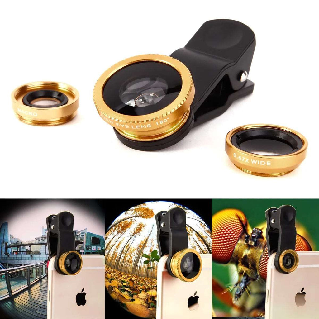 I-Total  2 In 1 Smartphone Clip Lens - Gold