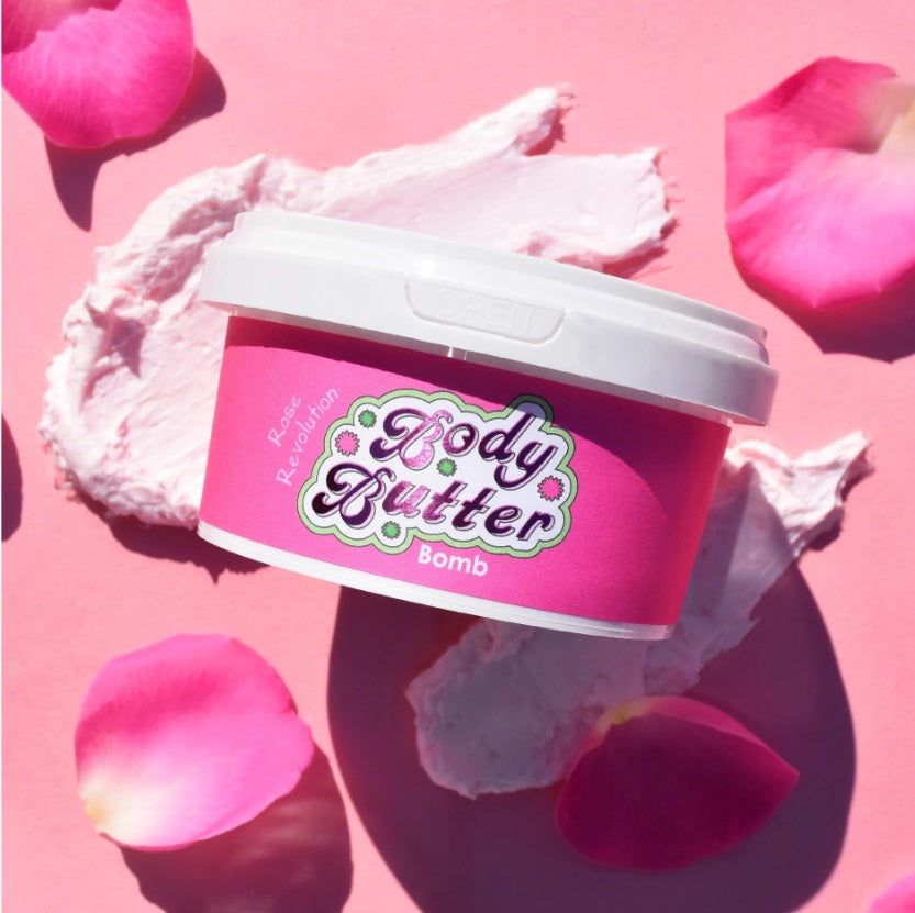 Rose Revolution - Body ButterDry skin? Meet your match! While nourishing and deeply moisturising, this body butter's pure Geranium &amp; Rosemary essential oil will transform your skin with everBeautyThe Loft General TradingBomb CosmeticsRose Revolution - Body Butter